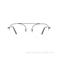 Japanese Custom Eyeglasses New Design Men Metal Half Frame Optical Glasses